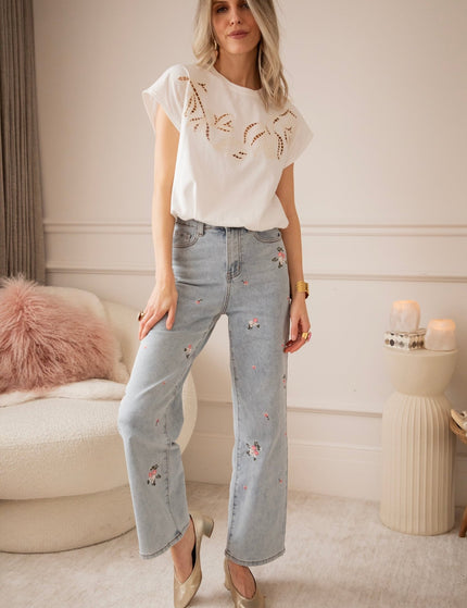 Pop Of Petal Blue/Pink - Jeans - ellemilla