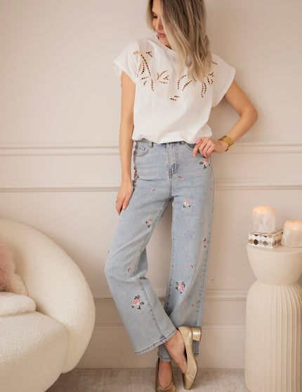 Pop Of Petal Blue/Pink - Jeans - ellemilla