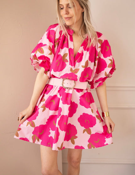 Poppy Petal Baby Pink/Fuchsia - Jurk - ellemilla