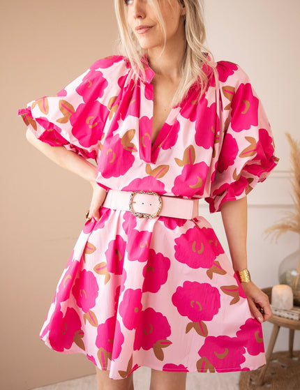 Poppy Petal Baby Pink/Fuchsia - Jurk - ellemilla
