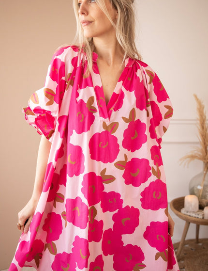 Poppy Petal Baby Pink/Fuchsia - Jurk - ellemilla