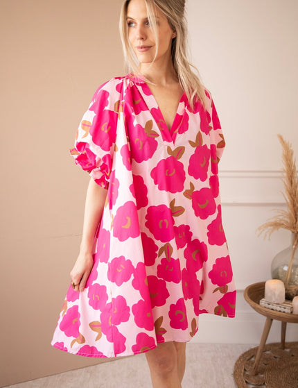 Poppy Petal Baby Pink/Fuchsia - Jurk - ellemilla