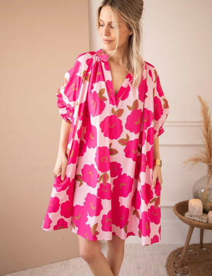 Poppy Petal Baby Pink/Fuchsia - Jurk - ellemilla