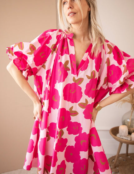 Poppy Petal Baby Pink/Fuchsia - Jurk - ellemilla
