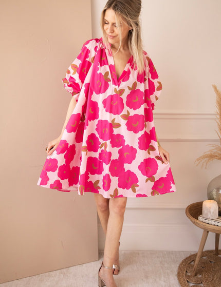 Poppy Petal Baby Pink/Fuchsia - Jurk - ellemilla