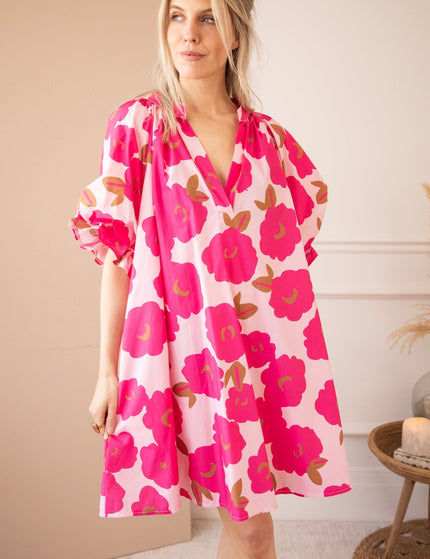 Poppy Petal Baby Pink/Fuchsia - Jurk - ellemilla