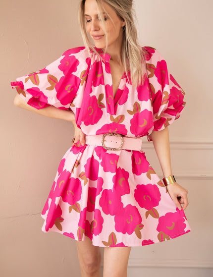 Poppy Petal Baby Pink/Fuchsia - Jurk - ellemilla