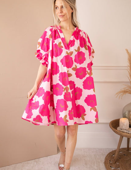 Poppy Petal Baby Pink/Fuchsia - Jurk - ellemilla