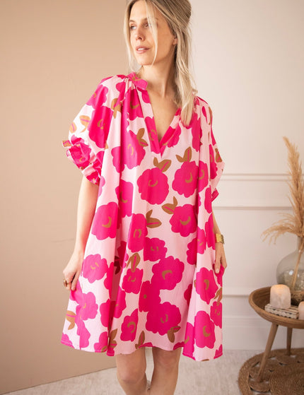 Poppy Petal Baby Pink/Fuchsia - Jurk - ellemilla