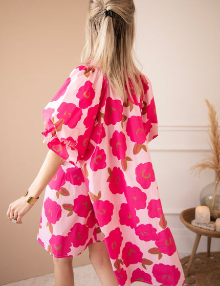 Poppy Petal Baby Pink/Fuchsia - Jurk - ellemilla