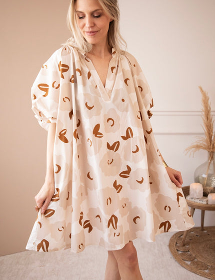 Poppy Petal Off White/Beige - Jurk - ellemilla