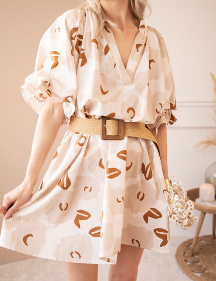 Poppy Petal Off White/Beige - Jurk - ellemilla
