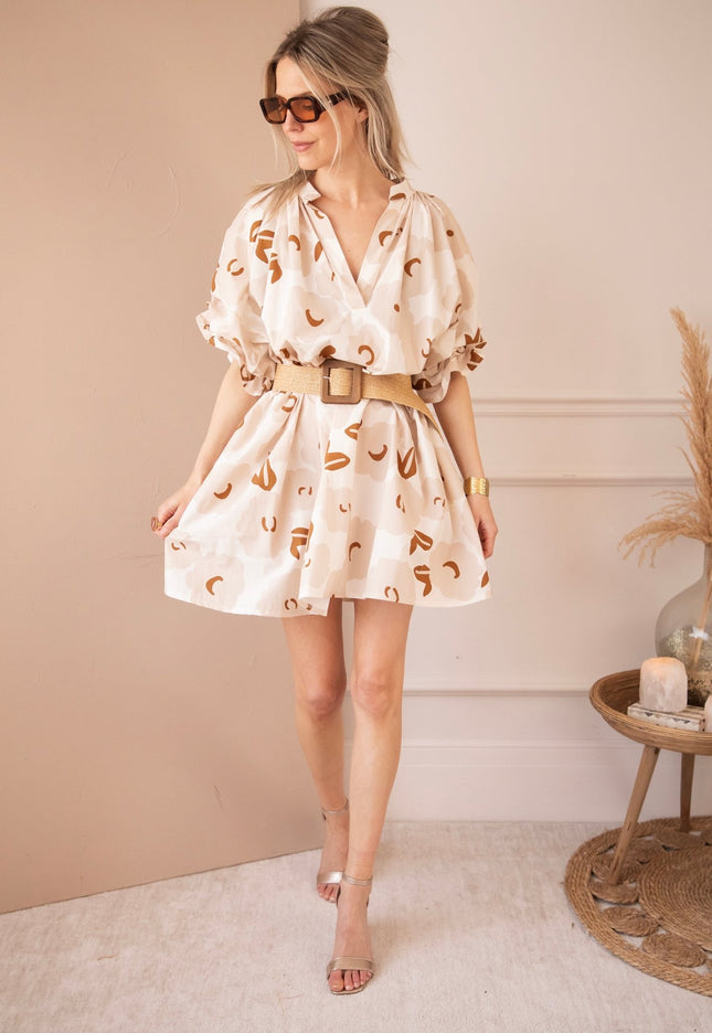 Poppy Petal Off White/Beige - Jurk - ellemilla