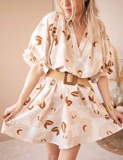 Poppy Petal Off White/Beige - Jurk - ellemilla
