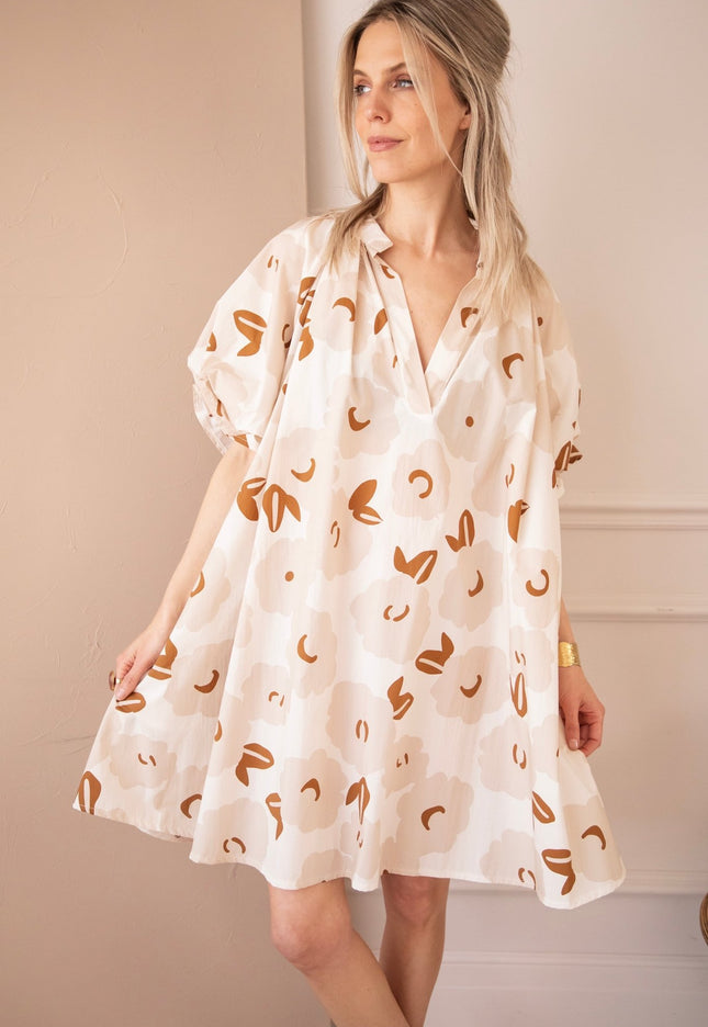 Poppy Petal Off White/Beige - Jurk - ellemilla