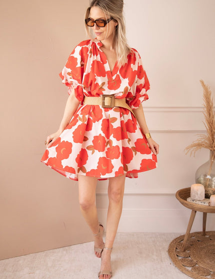 Poppy Petal Soft Pink/Red - Jurk - ellemilla