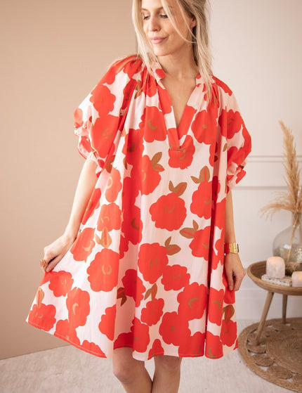 Poppy Petal Soft Pink/Red - Jurk - ellemilla