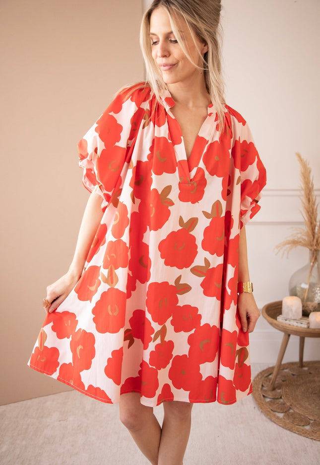 Poppy Petal Soft Pink/Red - Jurk - ellemilla