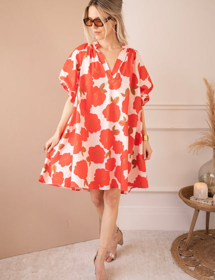 Poppy Petal Soft Pink/Red - Jurk - ellemilla