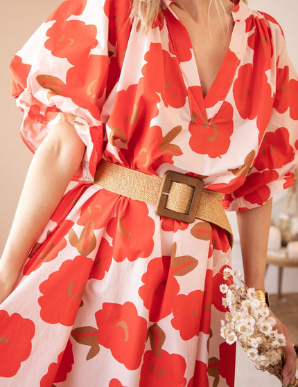 Poppy Petal Soft Pink/Red - Jurk - ellemilla