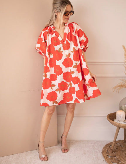 Poppy Petal Soft Pink/Red - Jurk - ellemilla