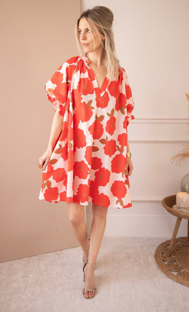 Poppy Petal Soft Pink/Red - Jurk - ellemilla