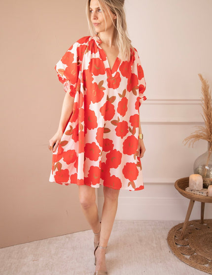 Poppy Petal Soft Pink/Red - Jurk - ellemilla