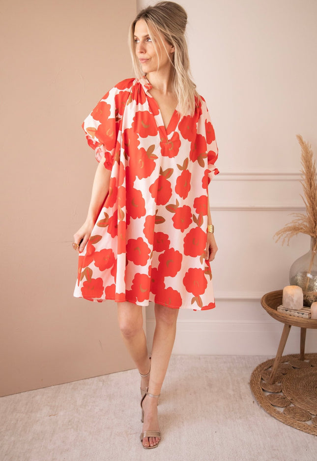 Poppy Petal Soft Pink/Red - Jurk - ellemilla