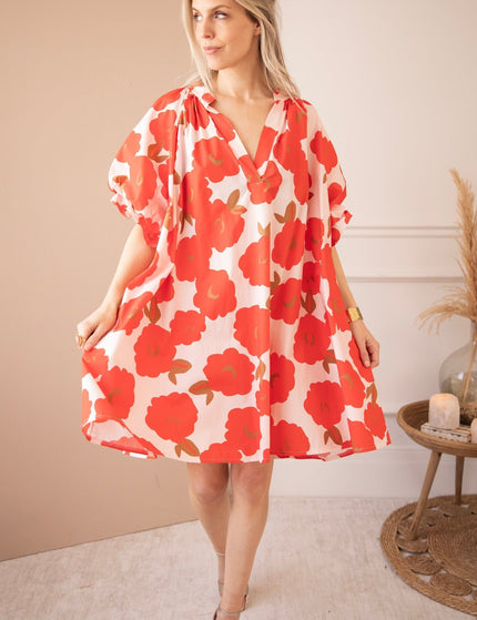 Poppy Petal Soft Pink/Red - Jurk - ellemilla