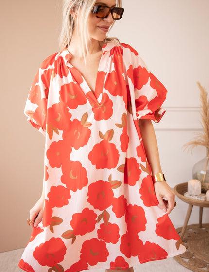 Poppy Petal Soft Pink/Red - Jurk - ellemilla