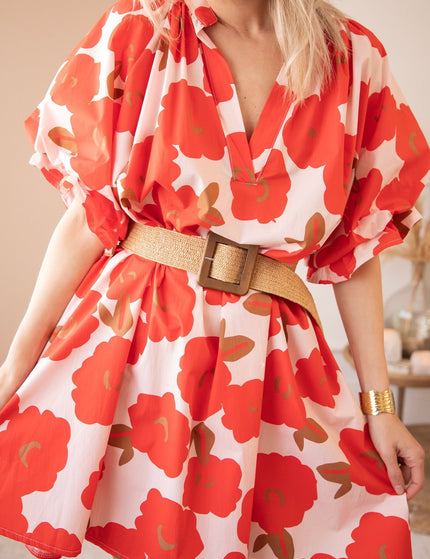 Poppy Petal Soft Pink/Red - Jurk - ellemilla