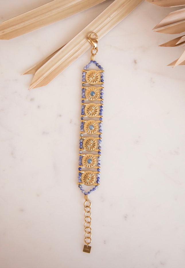 Precious Circles Azure Blue/Gold - Armband - ellemilla