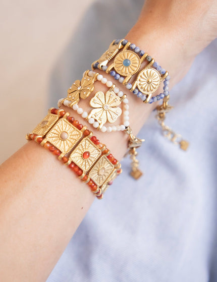 Precious Circles Azure Blue/Gold - Armband - ellemilla