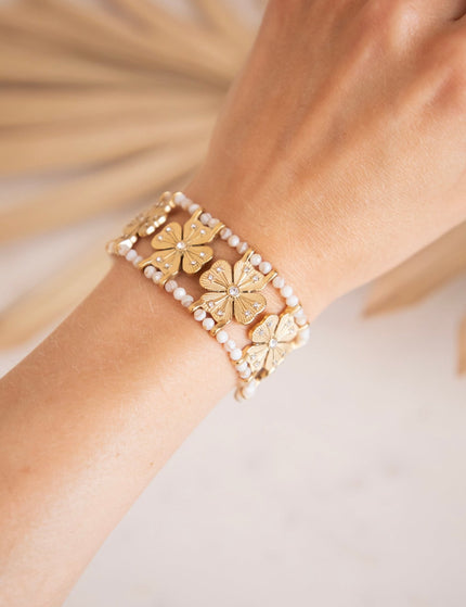 Precious Petals Pearly/Gold - Armband - ellemilla