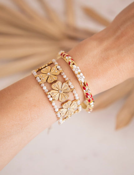 Precious Petals Pearly/Gold - Armband - ellemilla