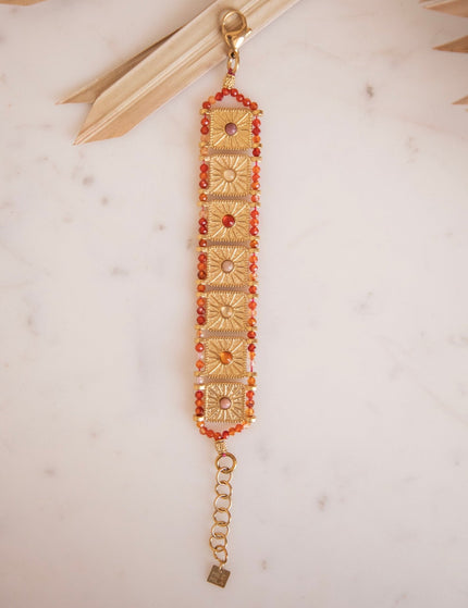 Precious Squares Bordeaux/Gold - Armband - ellemilla