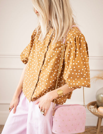 Puffy Polka Brown/Beige - Blouse - ellemilla