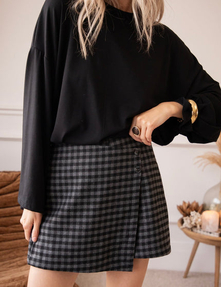 Raven Check Grey/Black - Skort - ellemilla