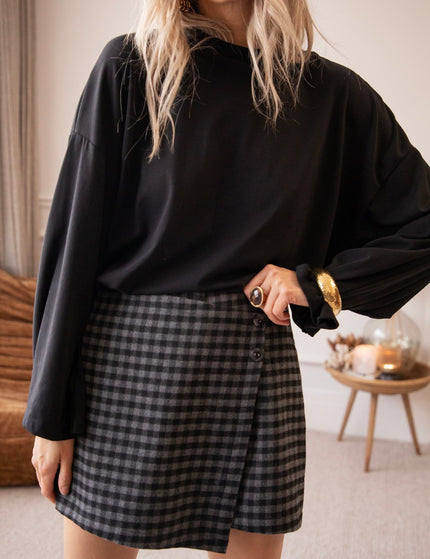 Raven Check Grey/Black - Skort - ellemilla