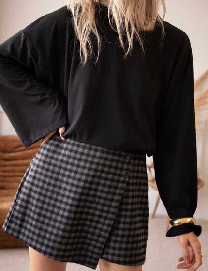 Raven Check Grey/Black - Skort - ellemilla
