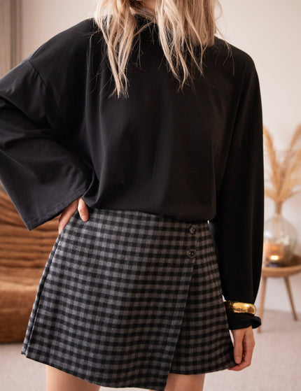 Raven Check Grey/Black - Skort - ellemilla