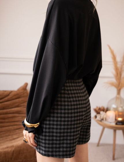 Raven Check Grey/Black - Skort - ellemilla