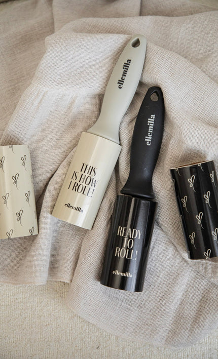 Ready To Roll Beige/Black - Lint Roller Set - ellemilla