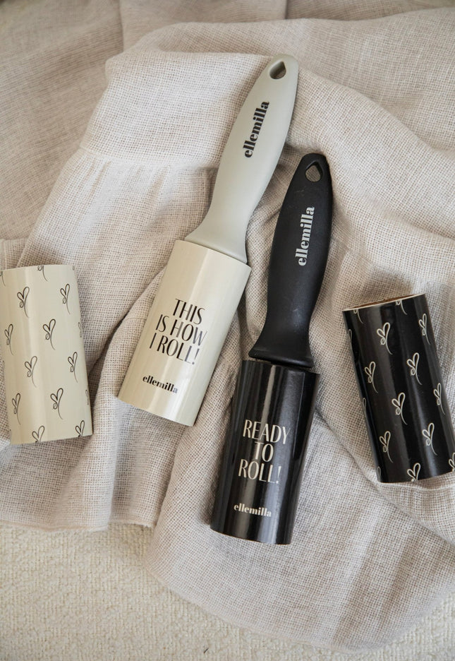 Ready To Roll Beige/Black - Lint Roller Set - ellemilla