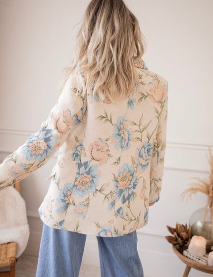 Rosy Belle Beige/Blue - Blazer - ellemilla