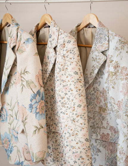 Rosy Belle Beige/Blue - Blazer - ellemilla
