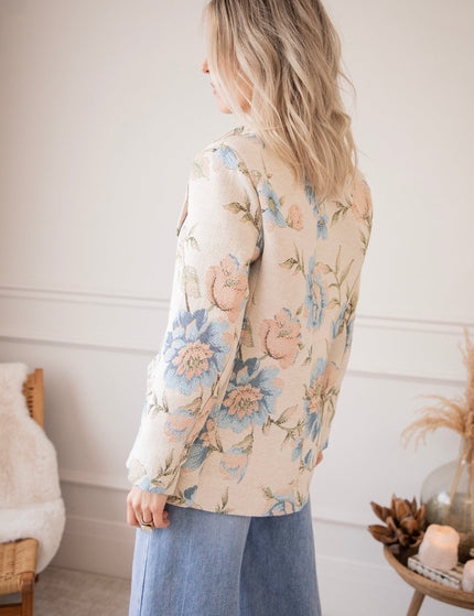 Rosy Belle Beige/Blue - Blazer - ellemilla