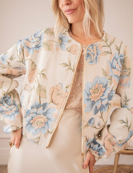 Rosy Belle Beige/Blue - Jacket - ellemilla
