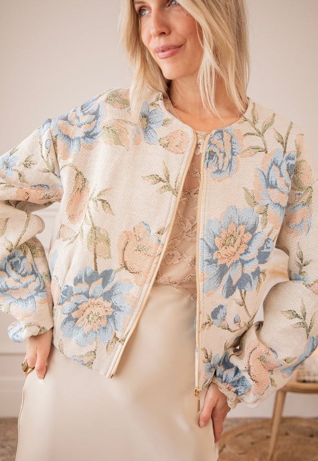 Rosy Belle Beige/Blue - Jacket - ellemilla