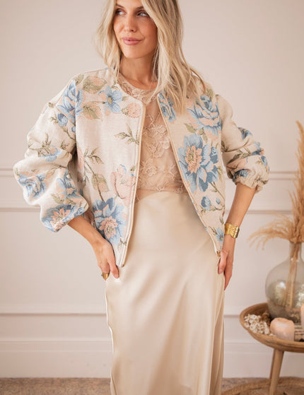 Rosy Belle Beige/Blue - Jacket - ellemilla